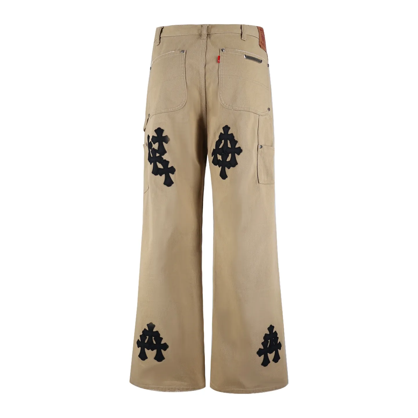 🅿️760 [Exclusive supply] CH Crow Heart Work Jeans are made of twill high-ounce washed denim fabric, exclusive CH-specific logging overalls style (non-Levis Vintage) custom-woven and dyed fabric, and the two-color cross is cowhide + sheepskin (all leather imported from Italy is custom-dyed separately, with consistent texture and no color difference). The stitch length, thread color, and wiring of the car are exactly the same. The inner lining is jacquard, with embroidery on the waist, 925 silver hardware, and heavy-duty washing and manual polishing. Size:30-32-34-36